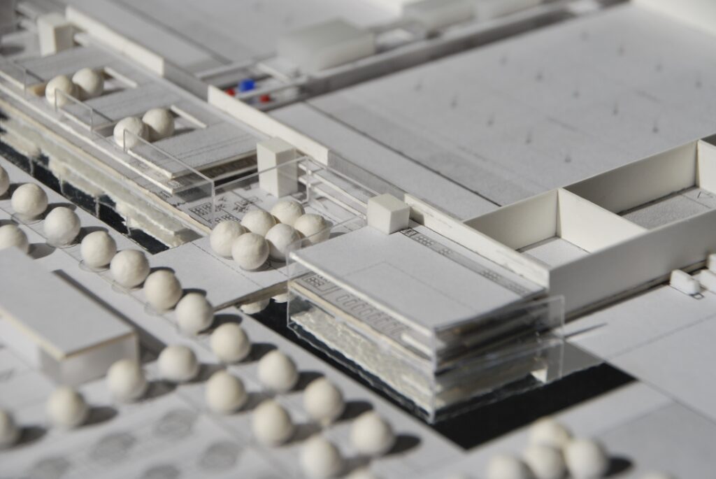 Architekturmodell des Industriebaus