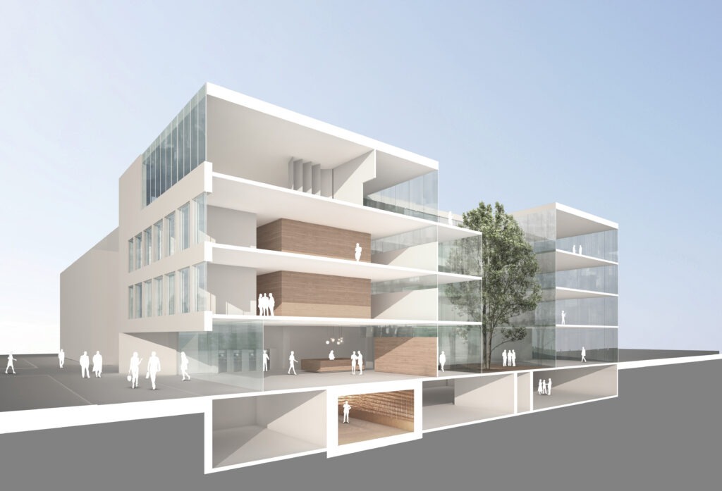 3d Schnitt Visualisierung des Bankgebäudes